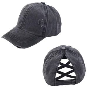 Boutique Women's Criss Cross Ponytail Baseball Cap